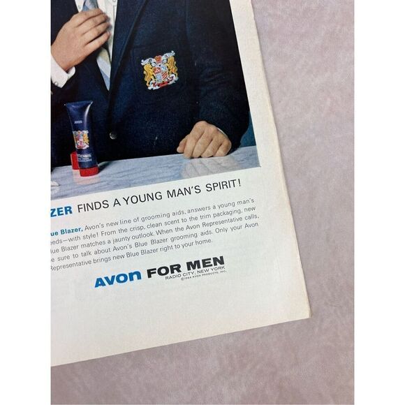 1964 Vintage Print Ad Avon for Men Blue Blazer Advertisement - Picture 3 of 6